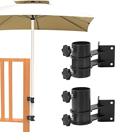 Robuster Terrassenschirmständer aus Edelstahl mit verstellbarem Sockel für Geländer, Eckzäune und Balkon-Gartenschirm-Halterung (Eckhalterung)