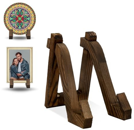 Support Assiette Decorative En Bois,Support D'assiettes En Bois,Chevalet Support Presentoir Porte Assiette,Porte Assiette Decorative Pour Chevalets,Livres,Afficher Des Cadres Photo,Peintures,Disques