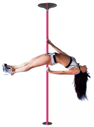 Generisch Stripper-Stange, abnehmbare, drehbare Pole-Dance-Stange, verstellbares 7,5-10,2-Fuß-Stripper-Train-Stangen-Set, 45 mm Metall-Tanzstange mit Silikon (7,5 Fuß)