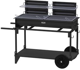 LE MARQUIER Barbecue XL Double FOYERS avec Chariot