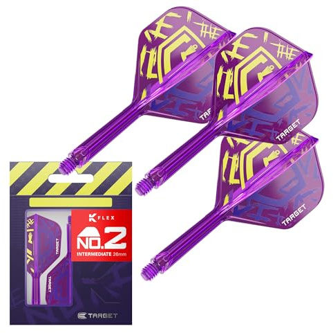 Target Darts Luke Littler World Champion K Flex Flights and Shaft System, No.2 | The Nuke 2025 Edition Kflex, All In One Integrated Flights and Shafts (Pack of 3) – Intermediate, 26mm