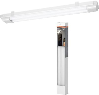 Osram LED-Lichtleiste 600mm, 25W, 3000K, warmweiß, 2300lm, Stahlgehäuse, Polycarbonat-Diffusor, IP20 für Decken- und Wandmontage