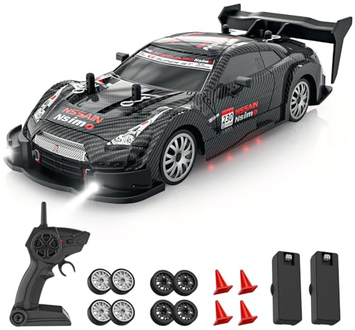 MOOIEPOP Ferngesteuertes Drift Auto,1:20 22KM/H 4WD RC Auto Drift Fernbedienung mit LED-Leuchten, RC Drift Car Spielzeugauto mit Driftfunktion für Kinder und Erwachsene