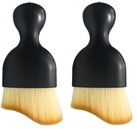 LEMLIN Brosse à Poussière pour Voiture,2 Pièces Kit de Nettoyage Intérieur Auto avec Brosse Douce Détailing,pour Tableau de Bord, Moteur, Sièges et Surfaces Délicates