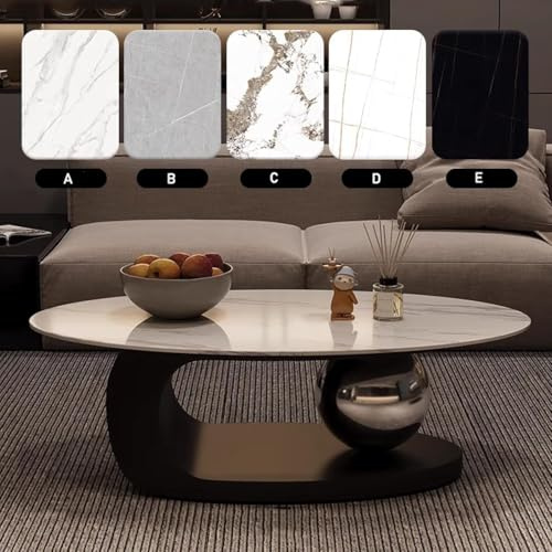 Luxuriöser Couchtisch Aus Marmor Mit Goldener Metallhalterung Und Arbeitsplatte Aus Stein - Elegantes Design, Einzigartiges Design, Black, 120 * 60 * 40CM