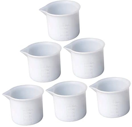 COLLBATH 6 piezas Tazas Medidoras de Silicona Vasos Mezcladores para Resina Epoxy Accesorio DIY para Manualidades y Recipientes para Precisos y Reutilizables