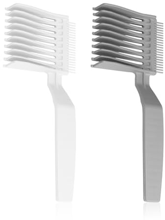 Peigne De Coupe De Cheveux Pour Hommes 2 Pièces, Peigne De Coupe De Cheveux À Tête Plate À Long Manche, Outil D'Aide À La Coupe De Cheveux Pratique, À La Réparation De Côtelettes.