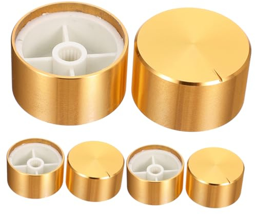 SUPVOX 6 Stück Aluminium Gitarren Potiknöpfe Lautstärkeregler Robust Langlebig Gitarre Zubehör Goldfarben Ersatz Potentiometer Kappen Einfach zu Montieren