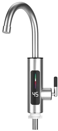 3000W 220 électrique cuisine chauffe-eau robinet instantané chaud en acier inoxydable 360 ​​° réglable chauffage froid de(Stainless Steel)