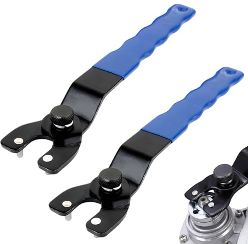 AMBEERT 2 PCS Angle Grinder Key, Angle Grinder Spanner, Grinder Wrench with Non-Slip Grip, Universal Adjustable Spanner for Quick Wheel Change, Compatible with Most Angle Grinders