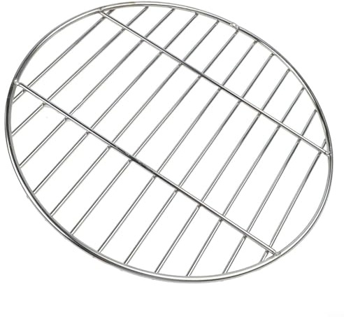 Round Stainless Steel BBQ Grill Grate 28cm/33cm/38cm, Heavy-Duty Cooking Grid for Even Heat Distribution, Easy-Clean Polished, for Outdoor Barbecue, Camping, Picnics, Replacement Part for Com(33cm)
