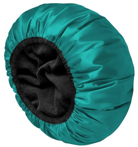 AOGOE Cuffia da Doccia per Donna, Impermeabili Triplo Strato Cuffie Capelli, Cuffia Capelli Doccia con Fodera in Microfibra Spessa per Donne, Forte Assorbimento D'acqua, Riutilizzabile Shower Cap
