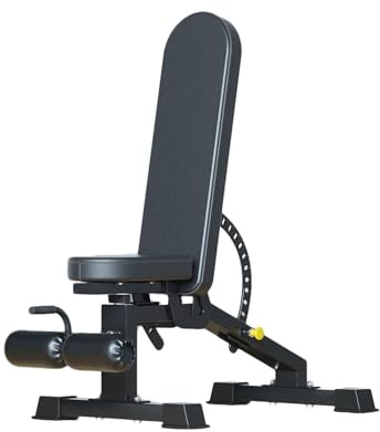 Banco De Pesas Ajustable For Trabajo Pesado, Banco Plano Plegable Con Inclinación Y Descenso, Con Respaldo De 12 Posiciones Y Asiento De 3 Niveles, Capacidad De Carga De 500 Kg