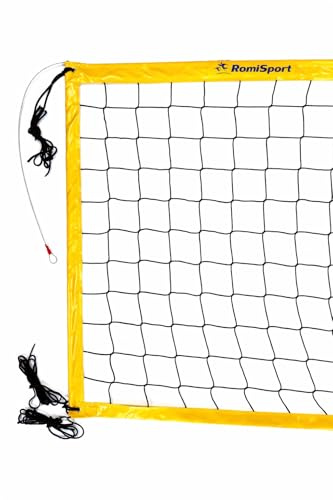 RomiSport Pro Pcv - Rete da pallavolo Adulti (unisex), Giallo, 8,5 m -