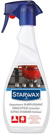 STARWAX Dégraissant surpuissant 500ml, dissout les graisses cuites sur tables de cuisson hottes plans de travail et carrelage mural, ne coule pas, apte au contact alimentaire