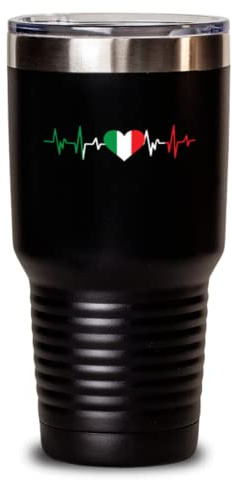 30 oz Tumbler Stainless Steel Insulated Funny Italian Heartbeat travel