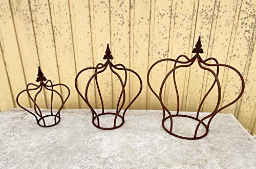 Edelrost Krone 43x38cm Pflanzkrone Drahtkrone Rost Metall Eisen (groß)
