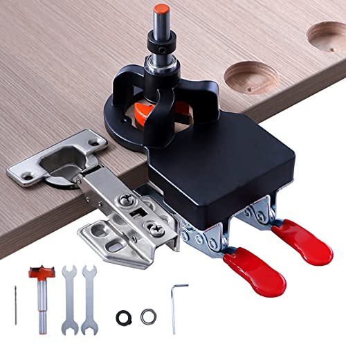 35 mm, stencil con cerniera nascosta, per armadi, porte, tasselli e trapani, con dispositivo di fissaggio, preciso per la lavorazione del legno fai da te