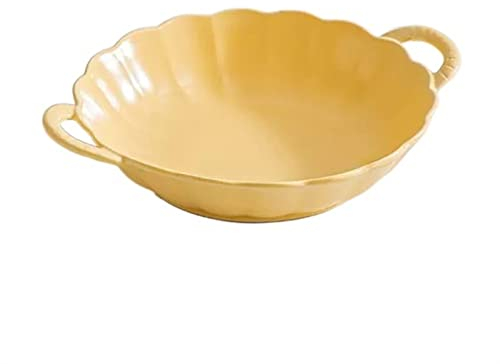 Lasagnera Piastra a doppio orecchio Forno in ceramica for la casa con teglia Teglia da forno piccola resistente alle alte temperature Teglia da forno tonda a tinta unita Teglie da Forno ( Color : 003