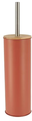 TENDANCE - Brosse WC Metal Couvercle Bambou - Terracotta
