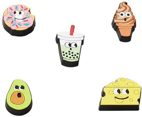 Crocs Jibbitz Shoe Charm 5-pack | Personalize With Jibbitz for Crocs, Unisex Schuh-Charme, Lights Up Food Friends,