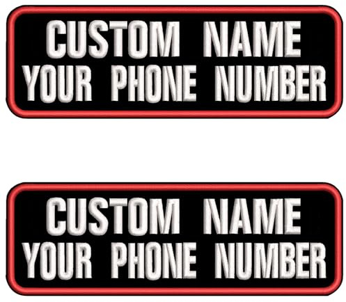 Kundenspezifischer Name Patches personalisierte Stickerei 2 Zeilen Text | Personalisier patches für Hundegeschir, personalisierbar taktische Namenspatches für Rucksack Weste Jacken Sicherheit Militär