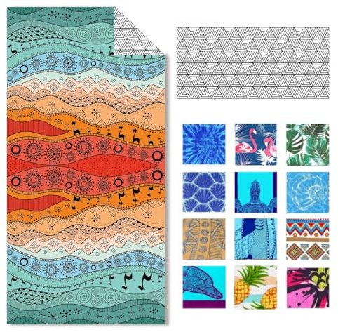 IGINOA Strandtuch XXL Microfaser Strandhandtücher Mikrofaser Badetuch 1Set Beach Towels 180x90 Schnelltrocknend Dünn Strandtücher Groß Leicht Badehandtuch Strand Bunt Damen Microfasertuch