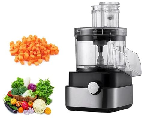 DPLXFPP Rallador Triturador Verduras Profesional 5 En 1, Licuadora Picadora Carne Multifuncional, Cortadora Verduras Eléctrica Comercial 600 W, Trituradora Cortadora Frutas para El Hogar/Comercial