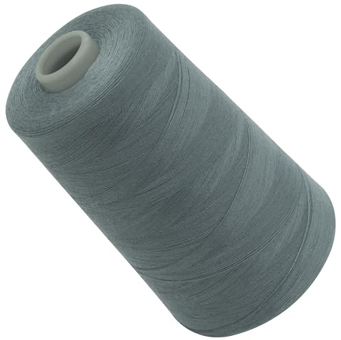 Aerzetix – C72927 – sytrådkon 120 (40/2) 4 000 m – tillverkad av polyester – konfektion, kortvarig, garn, snöre, sömnad, kläder, tråd – färg grå – pastell – mörk – grön