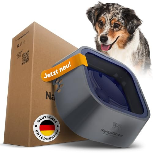 Napfgeflüster® - Bella - Wassernapf für Hunde - Füllmenge 1L - Kein Verschütten Auslaufsicher Hundenapf Reise Trinknapf Wasserspender für Katzen Haustiere