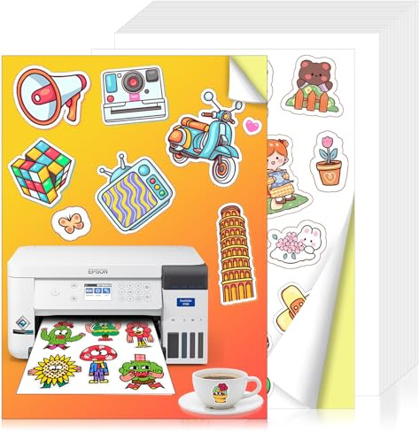 WDZGX Sticker Paper Stickerpapier zum Selbst Drucken A4 Papier Bedrucken | 95Stk Klebepapier Aufkleber Bedruckbar Etikettenpapier Bedruckbare Klebefolie Aufkleberpapier Druckerpapier für Drucker