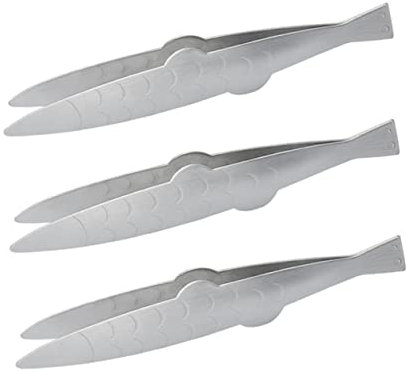 Cabilock 3piezas Clip De Comida Forma De Pez Unidades De Pinzas Para Espinas De Pescado Pinzas De Acero Inoxidable Para Quitar Espinas De Pescado La Cocina
