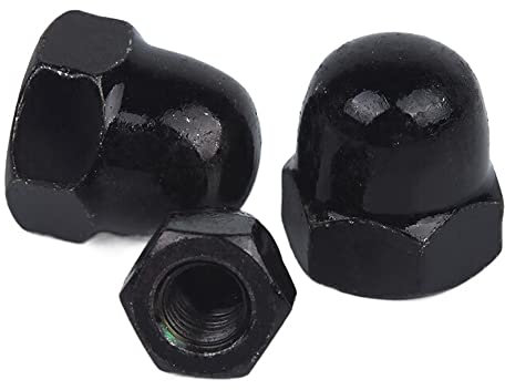 3/4/5/10/20/30/40 Stück M3 M4 M5 M6 M8 M10 M12 Hutmutter Schwarzer Kohlenstoffstahl Hutmutter Abdeckkappe auf Muttern(M12 (3pcs))