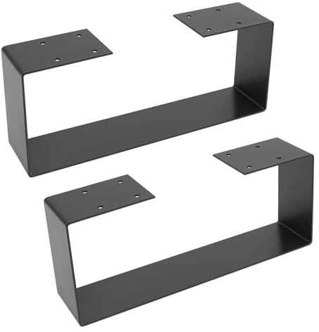 2 stück Tischbeine, Tischgestell Metall, Tischuntergestell Couchtisch Beine aus Kohlenstoffstahl, Tischkufen für Couchtisch, Esstisch, Sitzbank, Möbelfüße Tischuntergestell (Schwarz, 50 x 20 cm)
