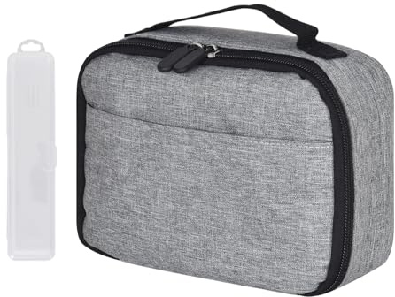 Alyxen Lunch-Tasche Mini,Kleine Isolierte Tasche,12h Wärmehaltung,langlebig und Kratzfest,Grau Tragbare Lunchtasche,Isolierte SnackTasche für Arbeit,Reisen und Schule (12 L)