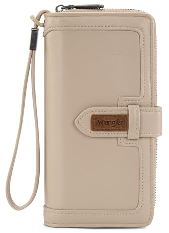 X Wrangler Wallet Women Wristlet Large Phone Wallets, Card Cases & Money Organizers Ladies Female Bifold Wallet Mininmalist Card Phone Clutch Wallets with ID Window and RFID Lining