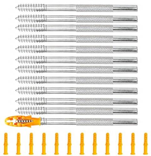 Zyiphor 12 Pièces Équerres Étagères Murales Invisibles Support Fixation Etagere Placard Murale M8x130mm Facile à Utiliser pour Etagere Flottante pour Bibliothèques et Étagères Murales