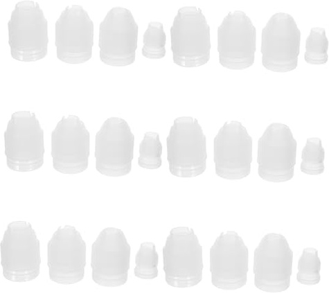 Alipis 24pcs Piping Coupler Set with Decorating Nozzle Connector, Small to Large Diameter (1.6cm-2.6cm), Plastic Cake Decorating Couplers for Baking Accessories and Cookie Piping Bags