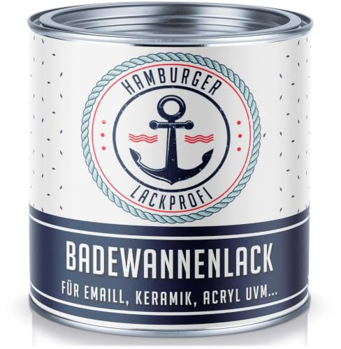 Badewannenlack GLÄNZEND Fehgrau RAL 7000 Grau Badewannenbeschichtung Emaille Farbe // Hamburger Lack-Profi (1 L)