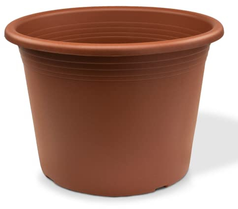MePla Blumentopf Cilindro - runder Pflanzkübel - wetterfestes Pflanzgefäß - UV-beständiger Blumenkübel - Pflanzentopf - Kübel - Ø 60 - Terracotta