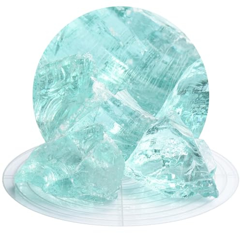 Schicker Mineral Glassteine azurblau 10 kg 60-120 mm, Gabionensteine | Zur Befüllung von Gabionen, Dekosteine, zur Gartendeko, Glasbruch, praktisch verwitterungsfrei, aus recyceltem Glas, Garten