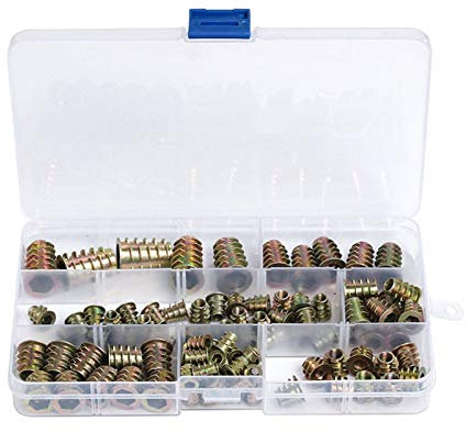 100pcs filetés insert hexader pilote d'écrou moteur Vis de bois M4 m5 m6 m8 m8 m10 inserts de laiton noix meubles hexagonaux DUO ER