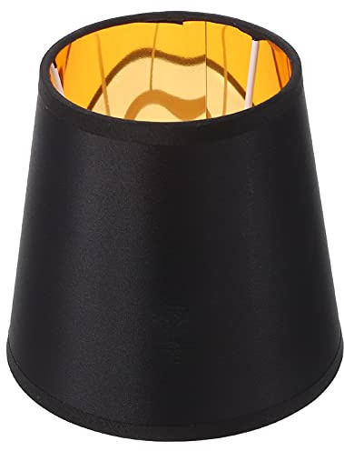 SOLUSTRE Stoff Lampenschirm Tischlampe Lampenschirm für E14 Glühbirne 15X14X11CM Schwarz Tuch Schutzhülle für Pendelleuchte Kronleuchter Schreibtischlampe Deckenleuchte