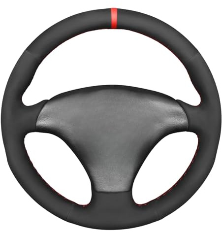 MEWANT Lenkradbezug für Audi TT (8N) / A8 S8 (D2) / S4 (B5) / S6 (C5) Custom Version aus Suede&Echtleder und per Hand Nähen Lenkradschoner