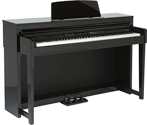 Fame DP 8600 BT PE V2 Digitalpiano, 88 Tasten, Hammermechanik, 181 Sounds, 50 Styles, USB MIDI/AUDIO Interface, Aufnahmefunktion, Dreifachpedal, Netzteil, Hochglanz Schwarz