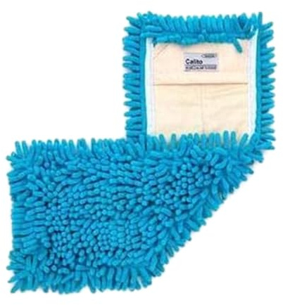 Wisch Star Wischmopp Bezug 50 cm aus Mikrofaser in Blau, Bodenwischer Bezug | Ersatzbezug mit Taschen, für alle gängigen Klapphalter, für Haushalte und den Einsatz in der professionellen Reinigung