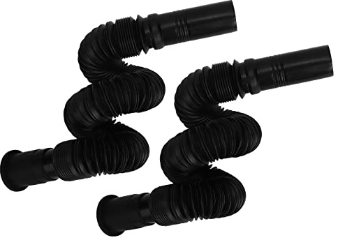 YWBL-WH Tuyau de Vidange D'évier, 2 Pièces Flexibles de Vidange de Lavabo en PVC Tuyau D'égout Universel Extensible de Lavage de Cuisine pour Cuisine, Salle de Bain, évier et Baignoire