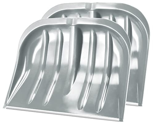 KADAX Schneespaten, 49 cm breit, Schneeschaufel ohne Stiel, Schneeschieber, Schneeräumer, Kunststoffschneeschaufel, Schneeschippe (2, Silber mit Alukante)