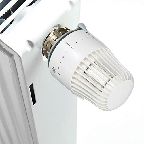 Testa termostatica 2 pezzi valvola di raffreddamento per ufficio casa testa hermostat bianca M28x1.5 applicabile, termostato radiatore con impostazione zero