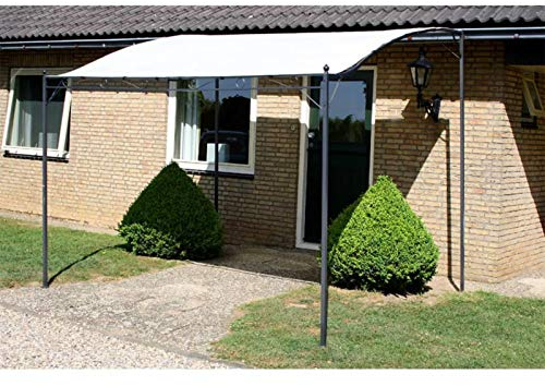 Homgoday Pavillon mit Dach Gartenzelt Partyzelt Festzelt Gartenpavillon Bierzelt Pavillon für Garten Hof Terrasse Sonnenschutz Witterungsbeständig 3x2,5 m Cremeweiß 180 g/m²